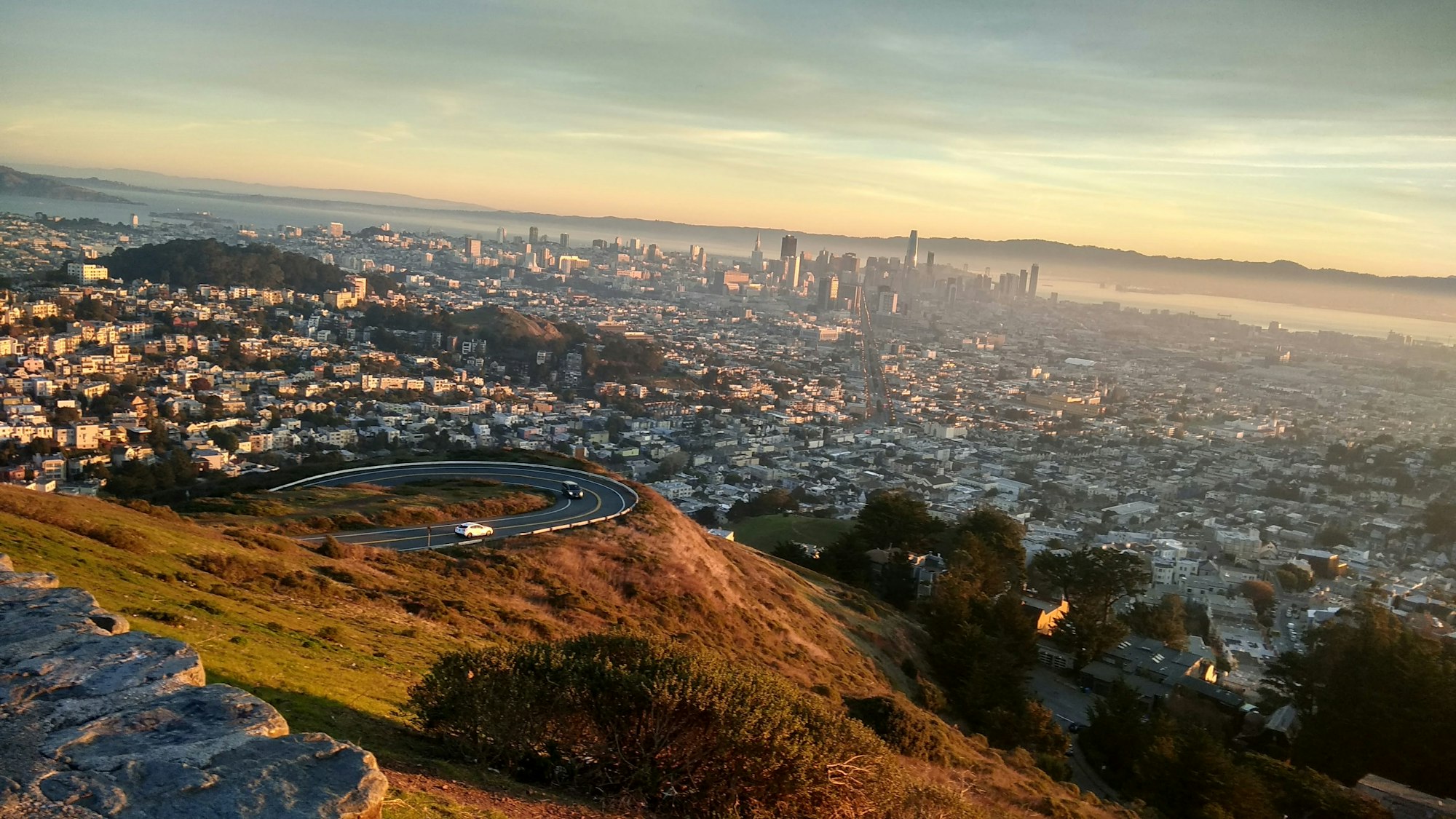 Was staying at an airbnb on twin peaks. I thought the view from my room was fantastic, but then I happened to walk to this place called Christmas Tree point and was just mesmerised. Ended up trekking there again the next day and even record a full sunrise video  of the Silicon Valley. 

This perhaps is one of the most underrated places in SF.

I am not really a photographer and have relied on unsplash community for great photographs…I thought this might be my chance to give back and share this beauty with the larger community.