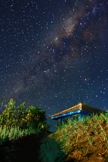 Night sky full of stars seen from the garden of Casa Rural Cerco de Numancia.