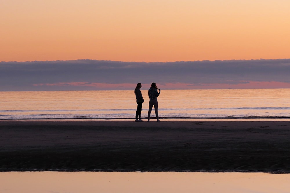 silhouette of persons near in the beach