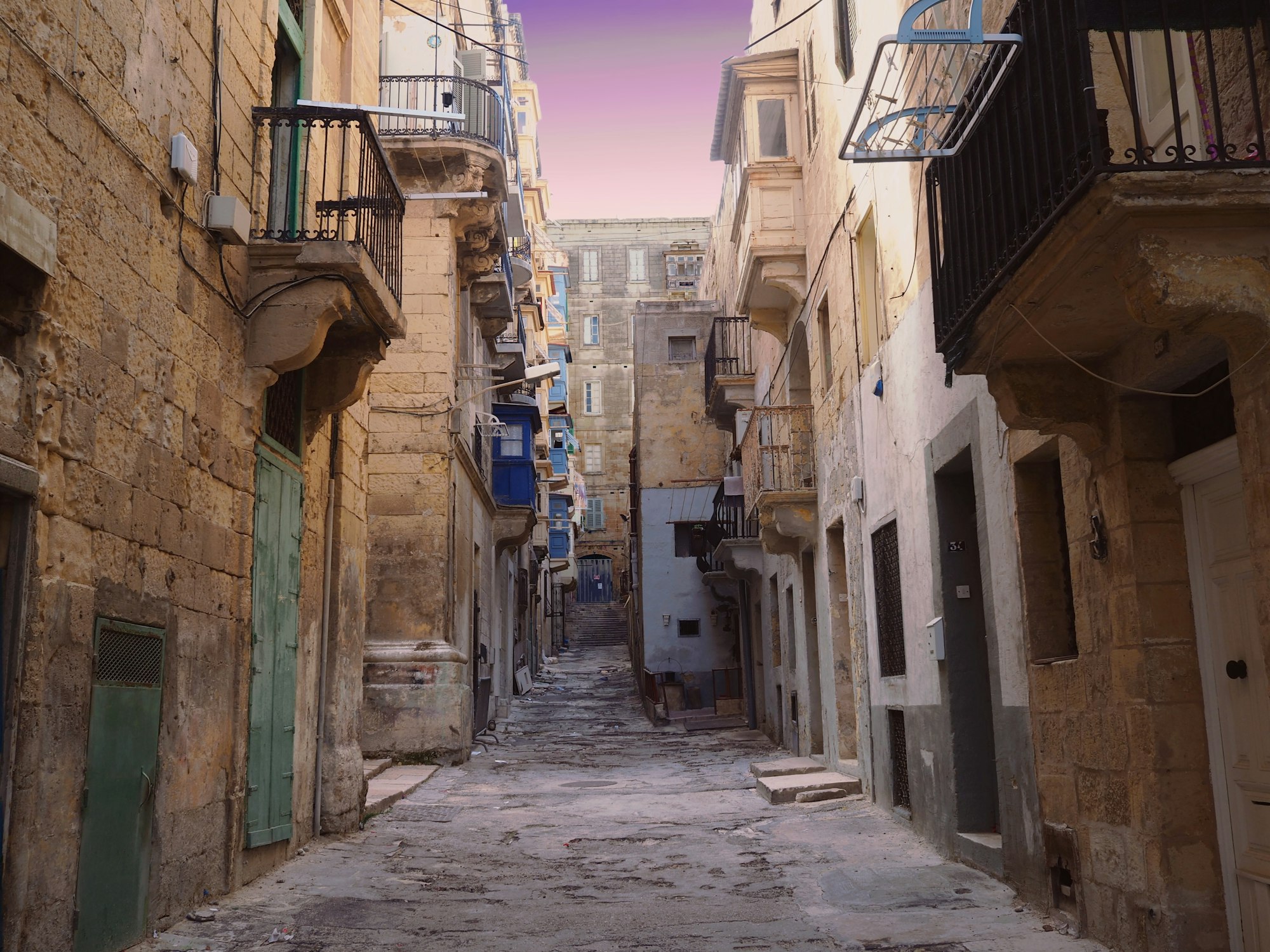 One of the old, quaint Valletta narrow roads.