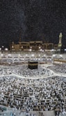 Majestic view of Al Haram Mosque in Makkah, featuring the Holy Kaaba and Islamic architecture