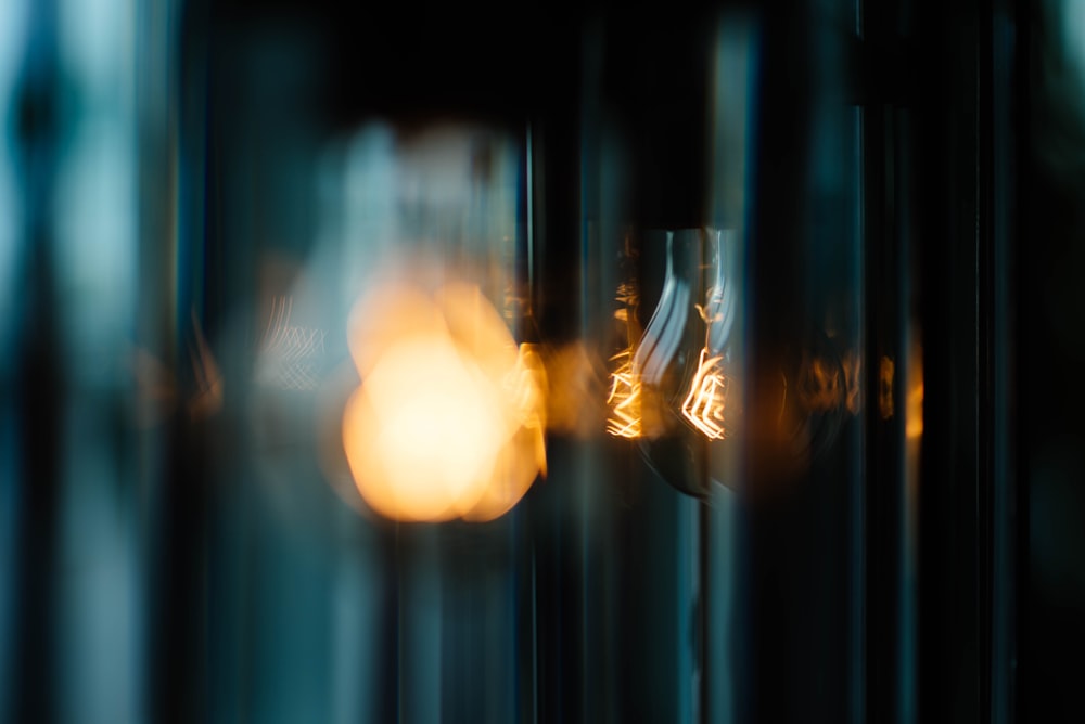 a close up of a light bulb on a wall