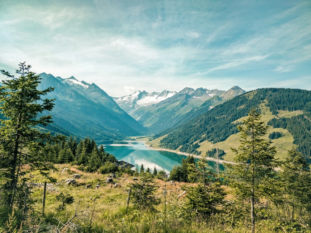 landscape photo of mountains rivers and forest