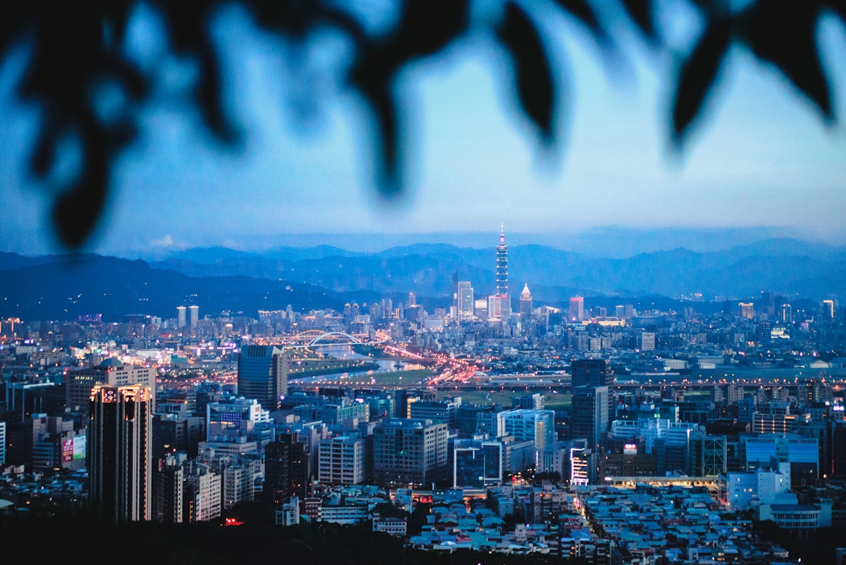 Taipei, Taiwan from a mountain viewpoint