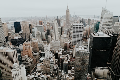 aerial photo of city buildings