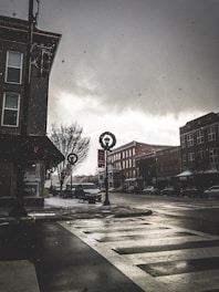 empty roadway with buildings