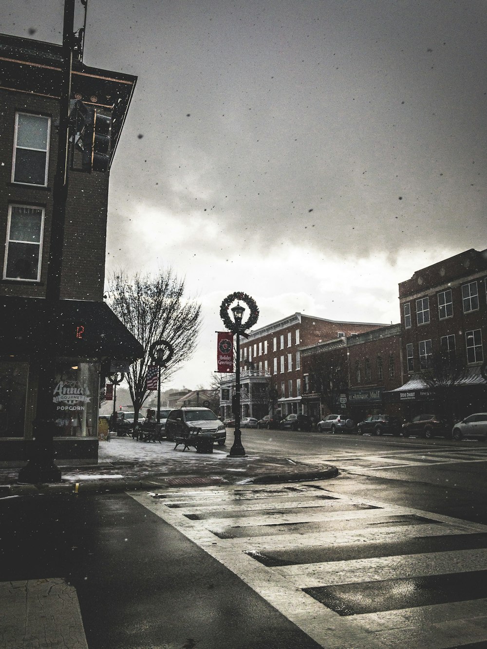 empty roadway with buildings