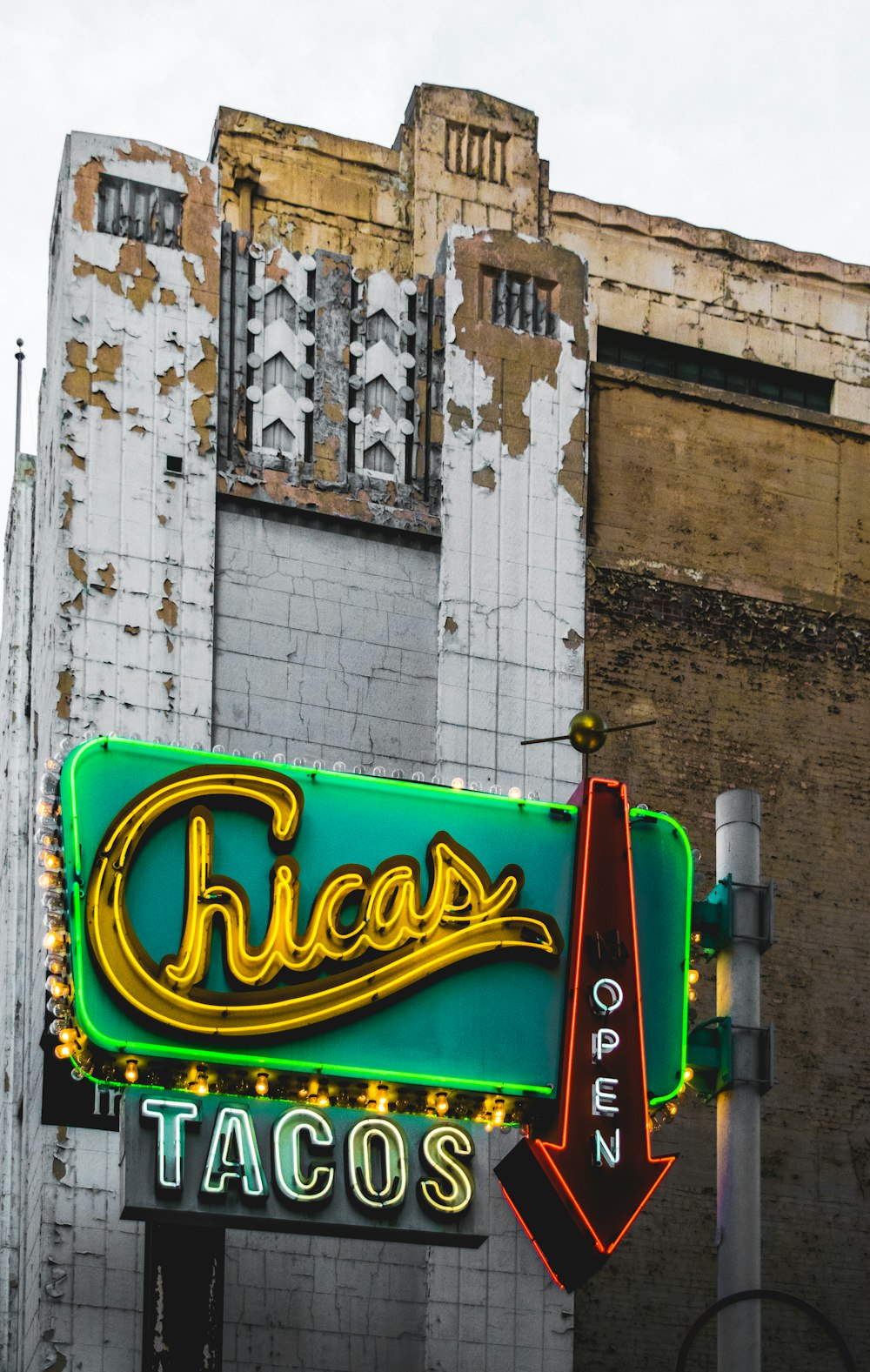 Chicas Tacos wall mounted LED signage