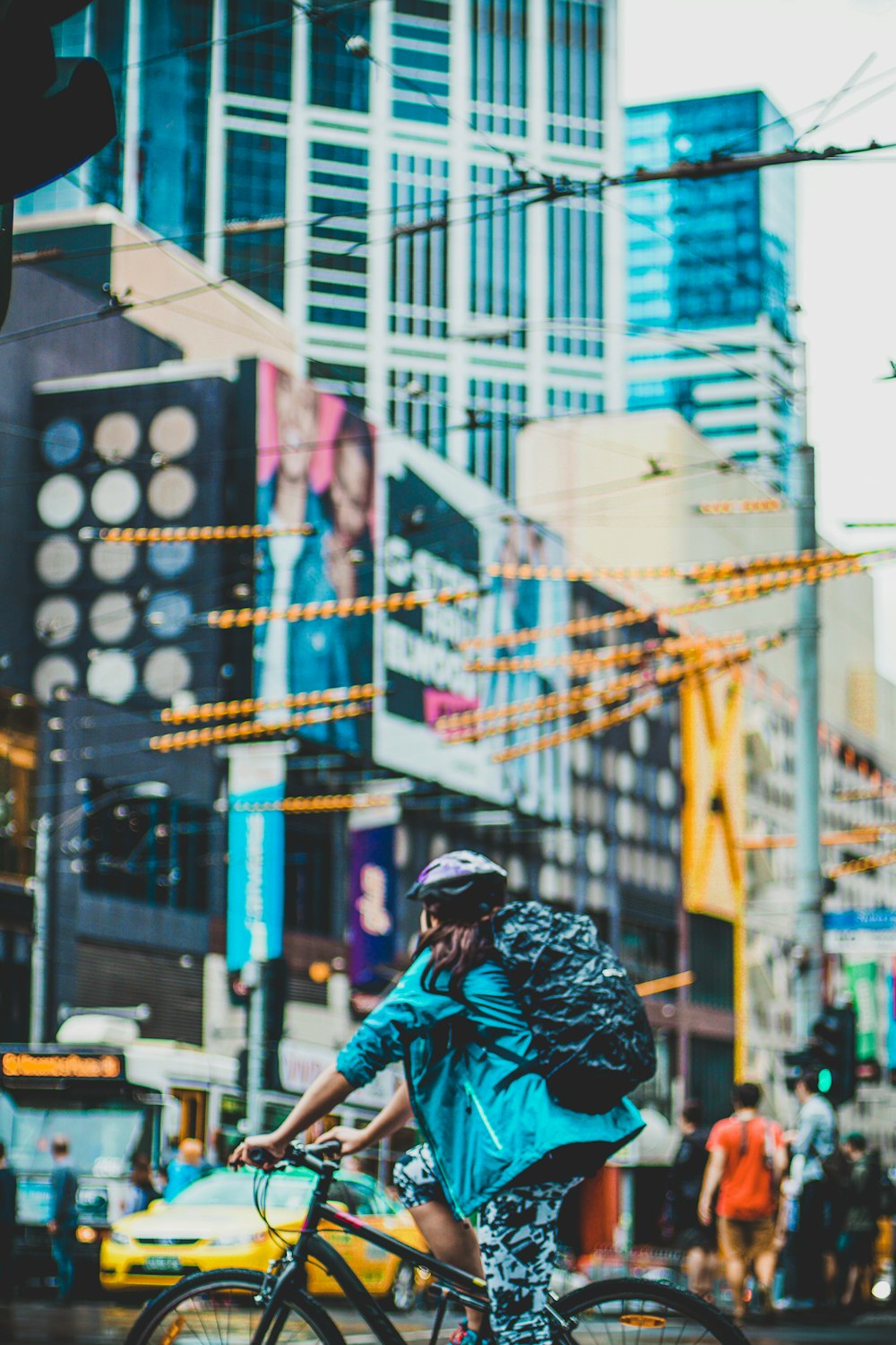 woman riding in bicycle