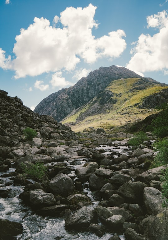 river through rocky mountains in National Trust - Carneddau and Glyderau United Kingdom