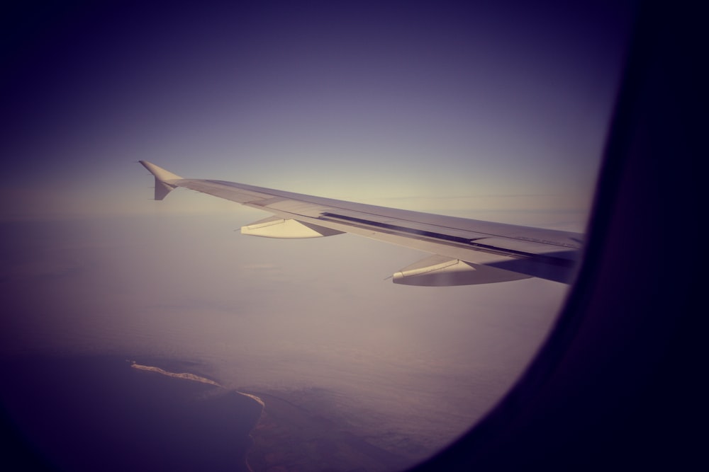 white airplane wing