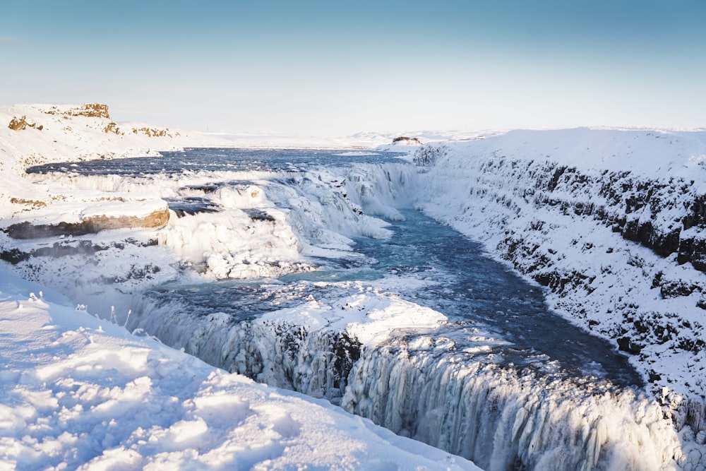 aerial photography of snow and ice