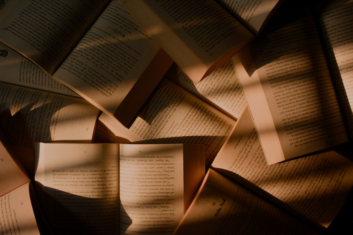 Nahaufnahme von Bücherreihen