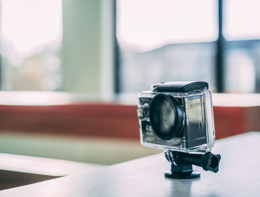 Compact action camera in a waterproof housing