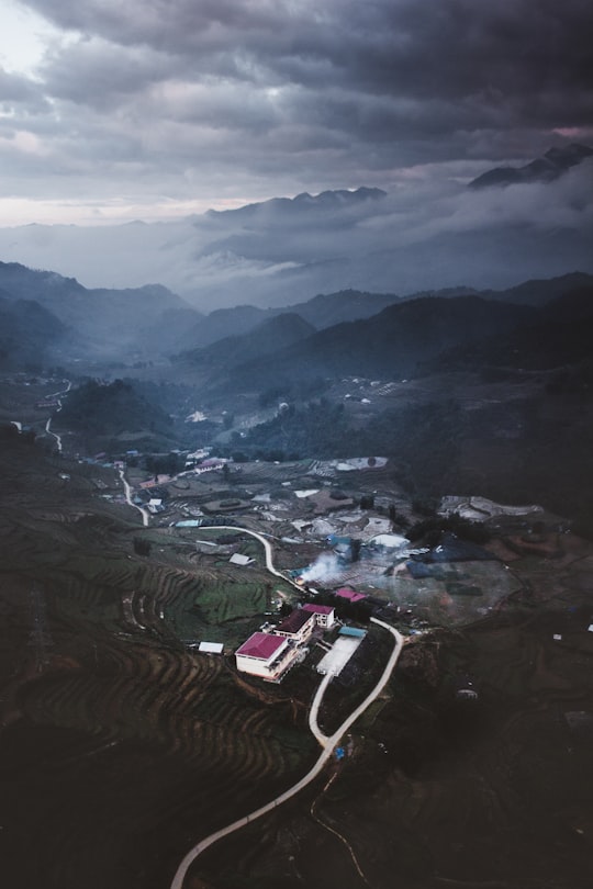 aerial view of village in Sapa Vietnam