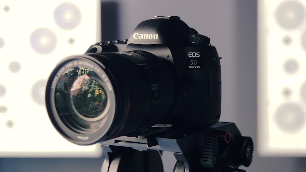 black Canon EOS 5D camera shallow focus photography