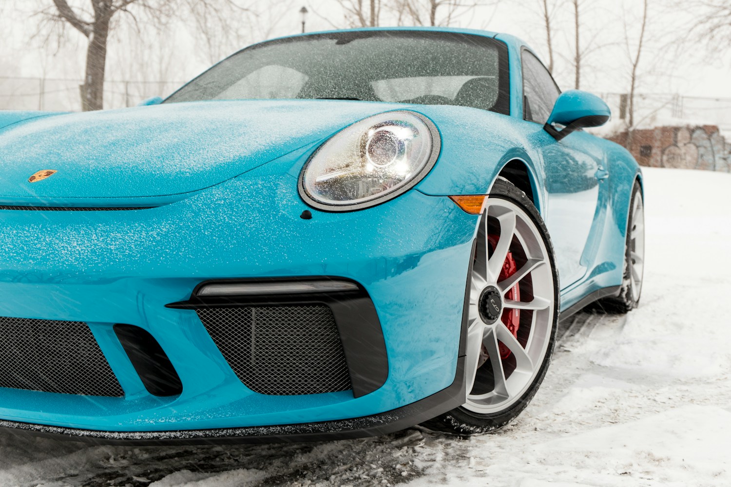 Blue Hatchback Car