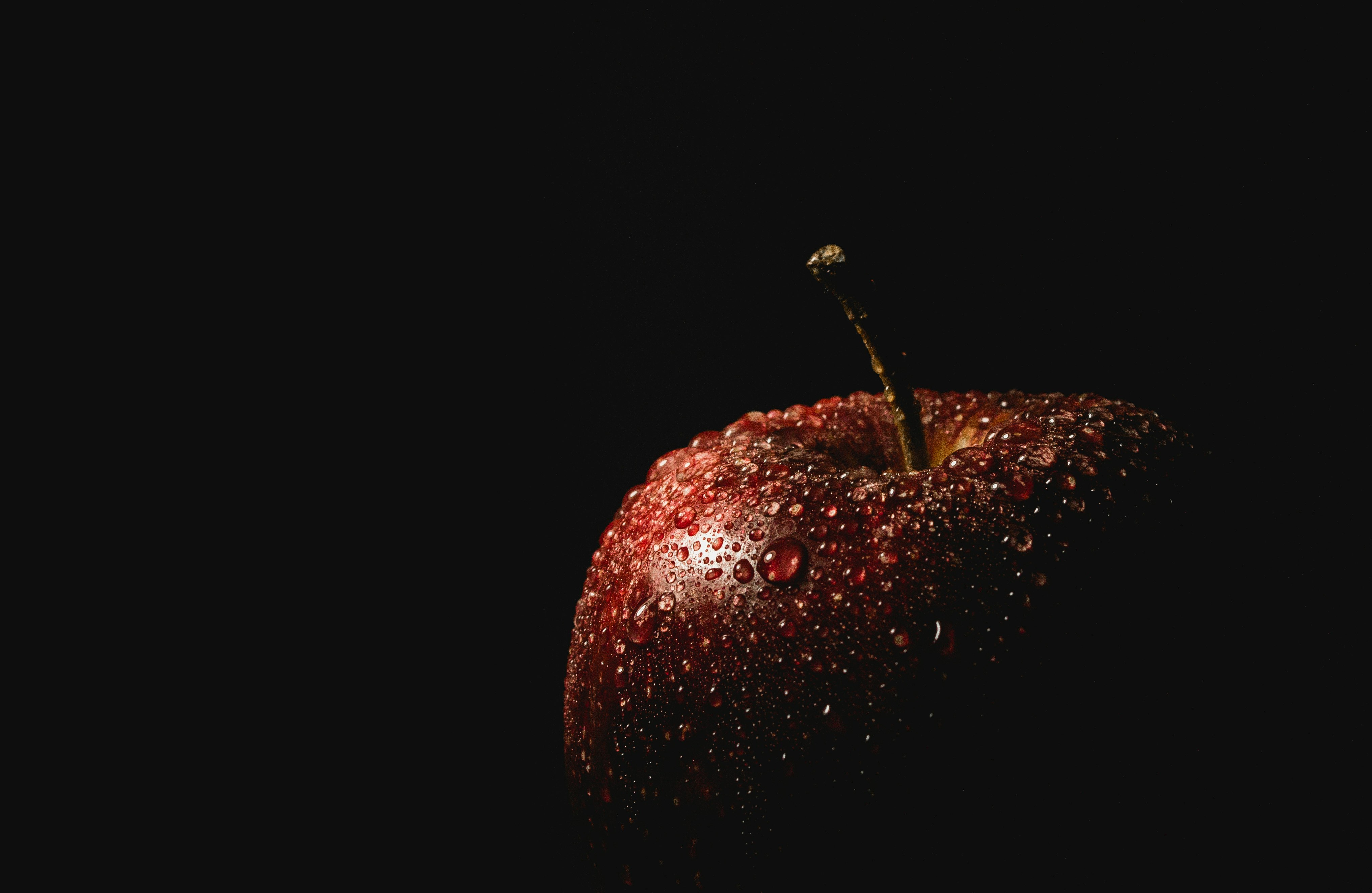 droplet of water on honeycrisp apple