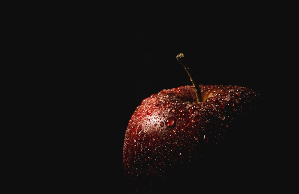 droplet of water on honeycrisp apple