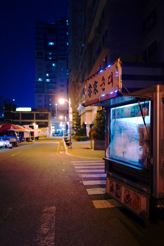 photography of food kiosk in Yongsan-gu South Korea