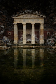 landmark in front of body of water
