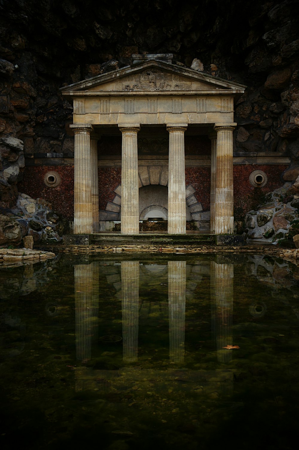 landmark in front of body of water