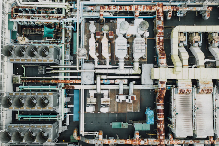 Aerial view of industrial plant