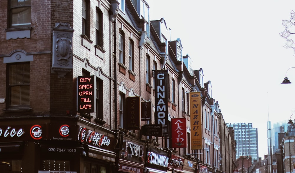 buildings with signage