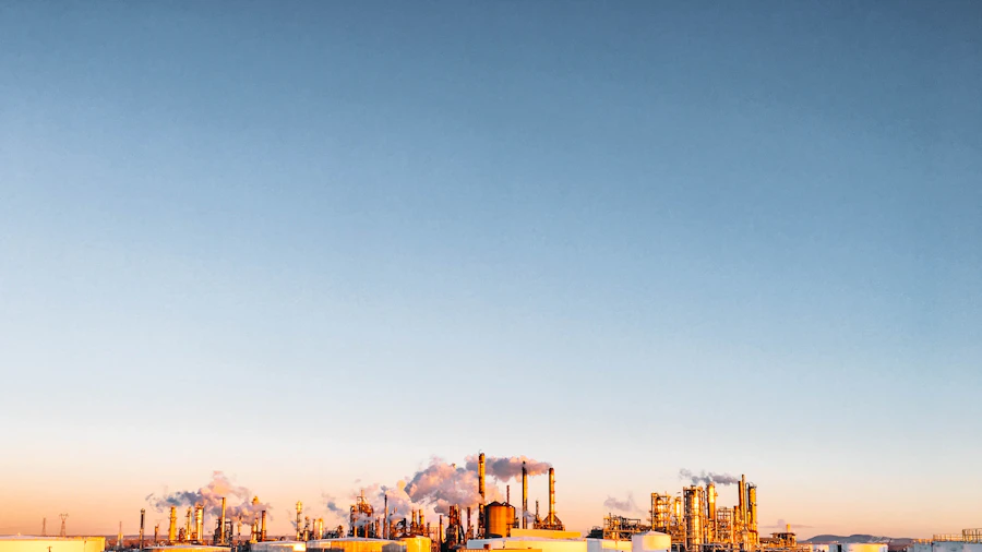 Refinery skyline at dusk