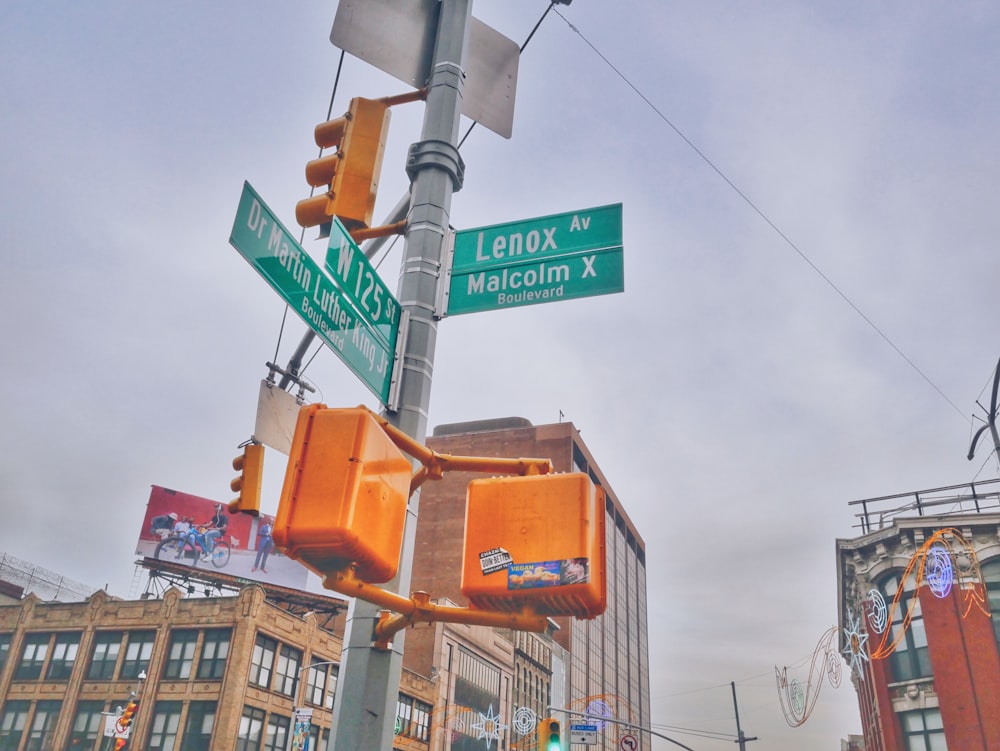 photography of street signage