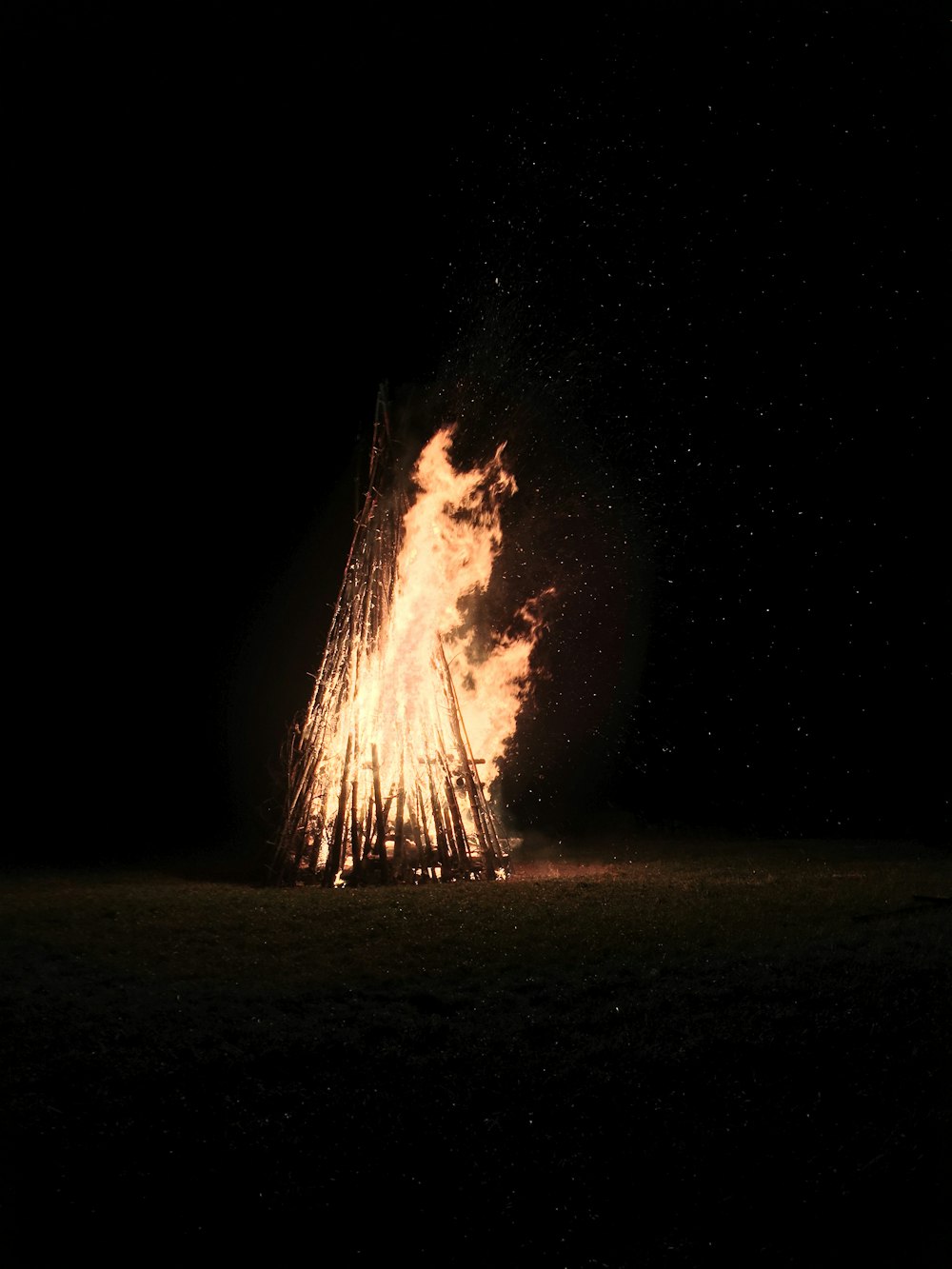 firepit taken at nighttime