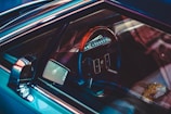 iridescent vehicle interior closeup photography