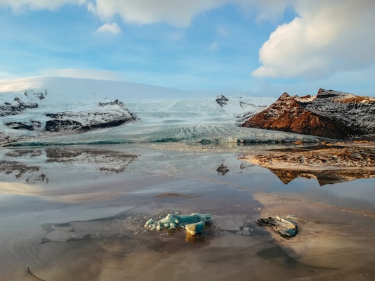 landscape photography of mountain in Fjallsárlón Iceberg Lagoon Iceland