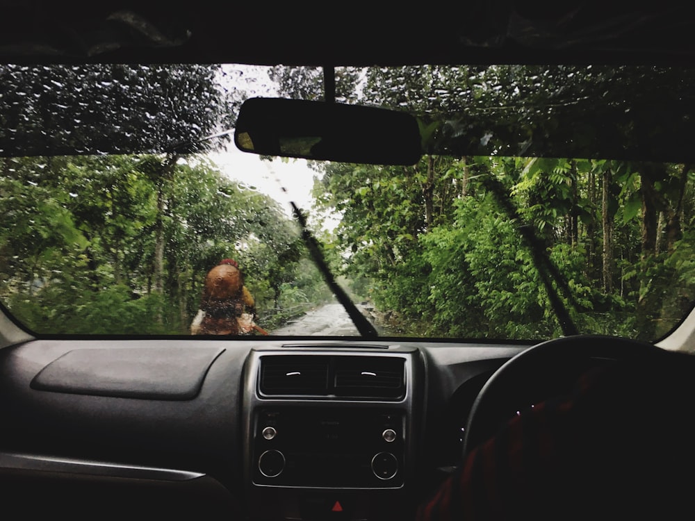 black vehicle dashboard