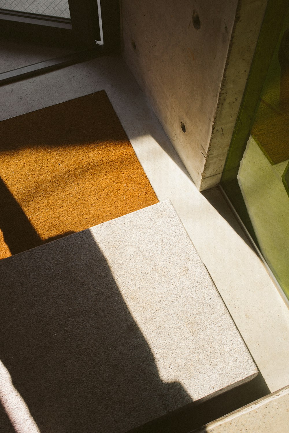 brown floor rug near opened door