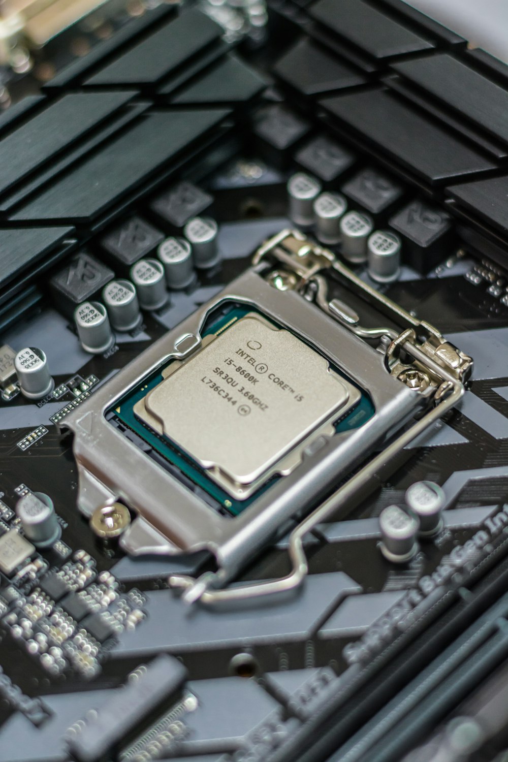 fotografia macro do processador Intel Core i5