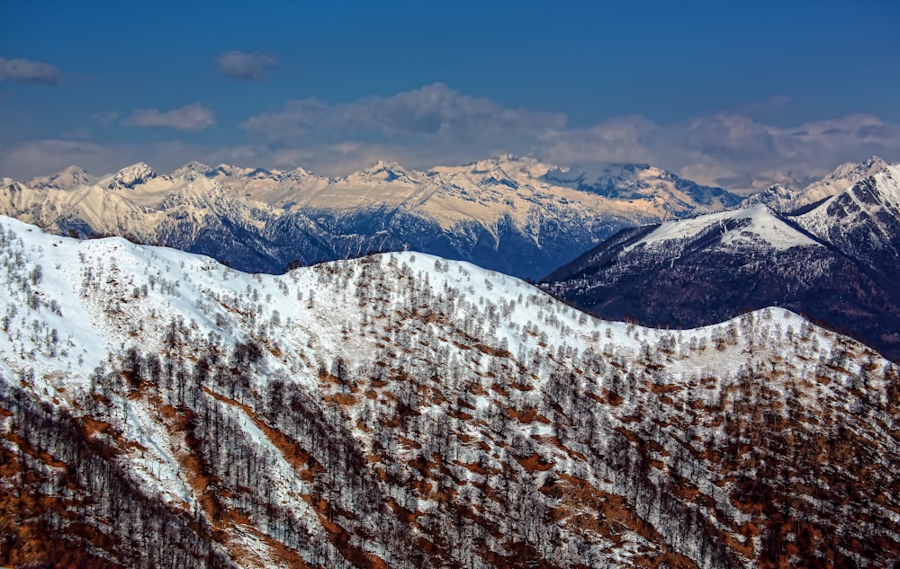 aerial photography of snow-covered mountain