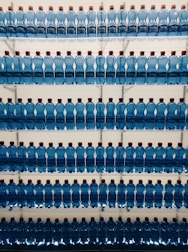 assorted bottled waters on shelf
