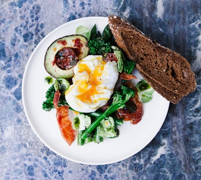 vegetable salad served on plate breakfast zoom background