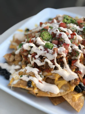 Loaded nachos with cheese and jalapenos