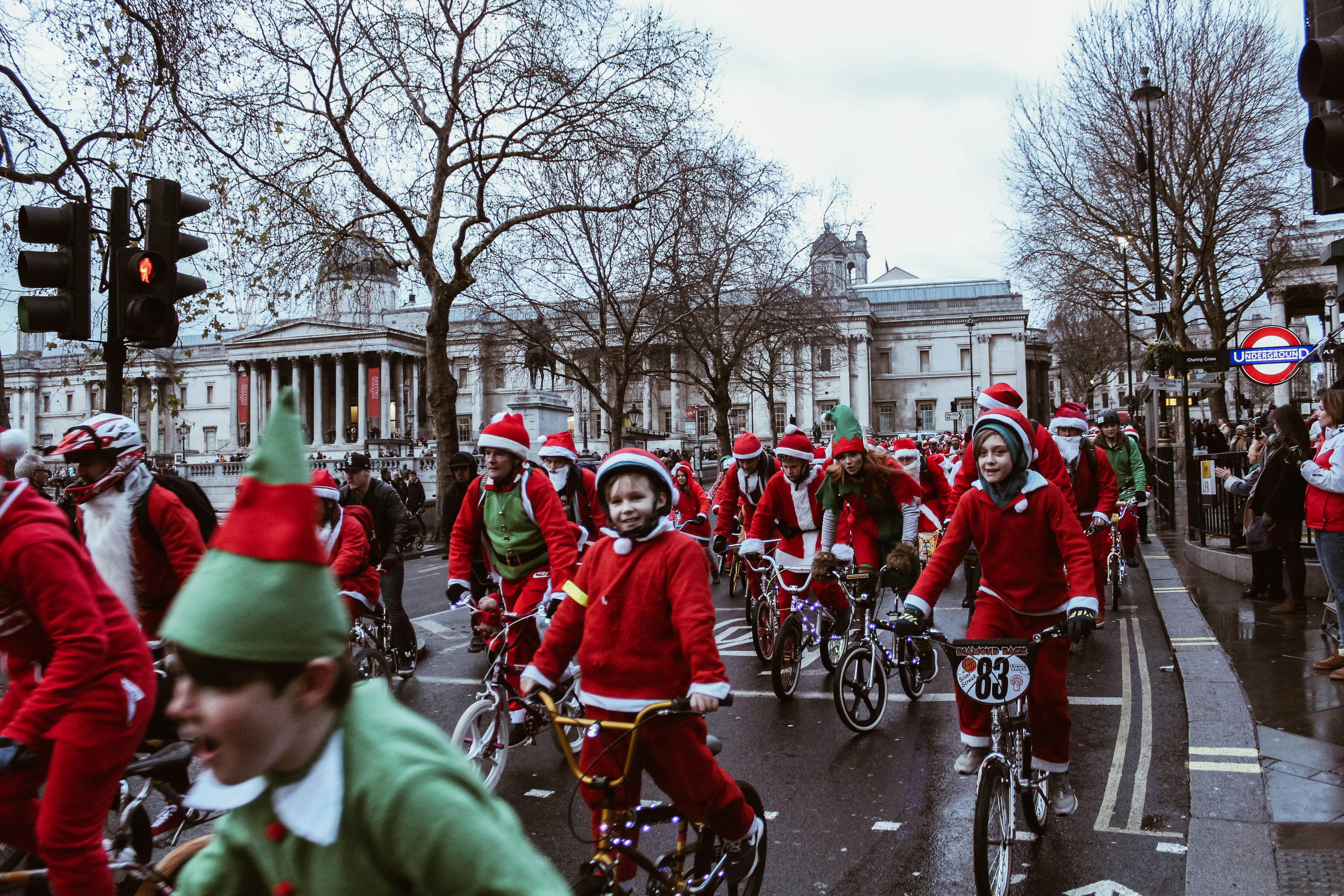 While looking for our bus stop we ended up running into a sea of Santa’s riding for a children’s charity!