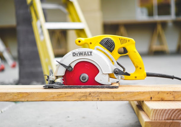 DEWALT finishing sander on wood