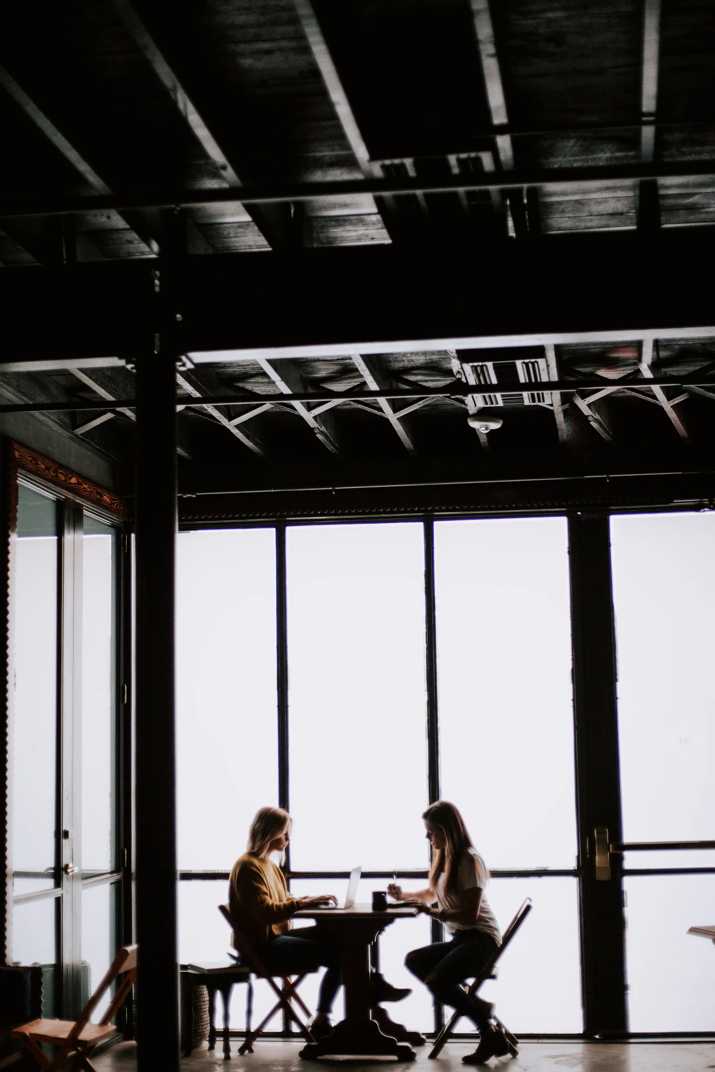 Two people in conversation