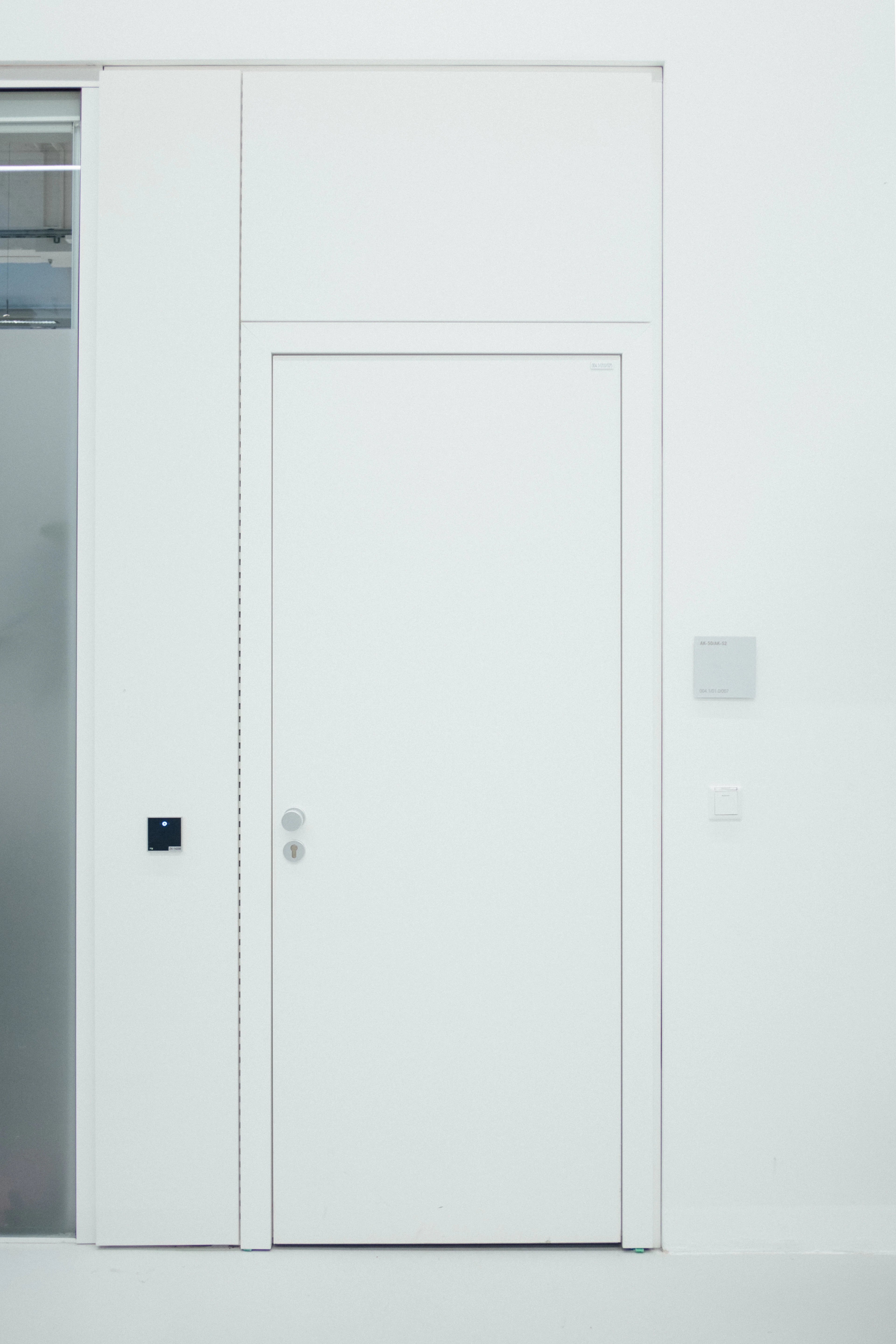 Closed white interior door