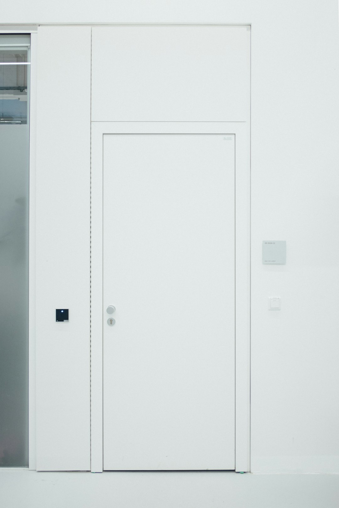  closed white door door frame