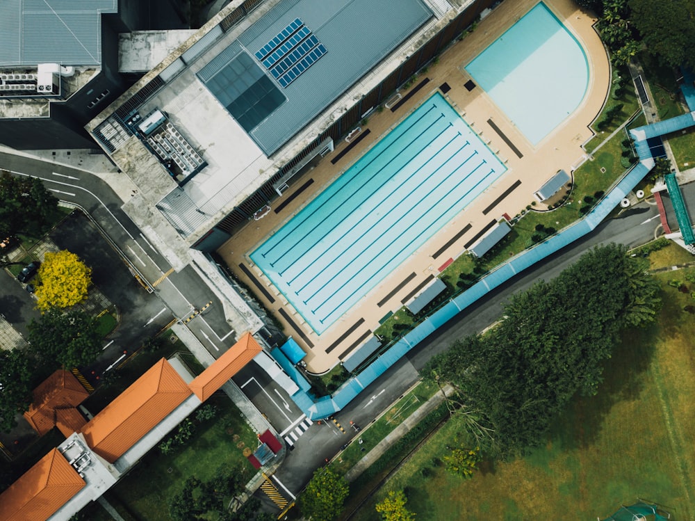 top view of white concrete building