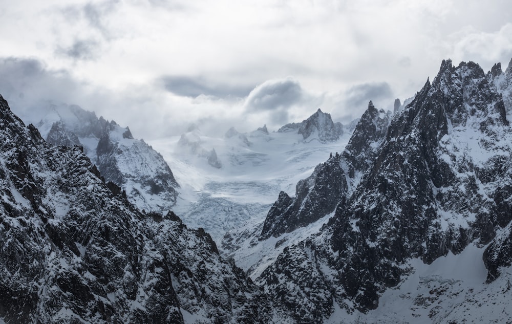 snow covered mountains