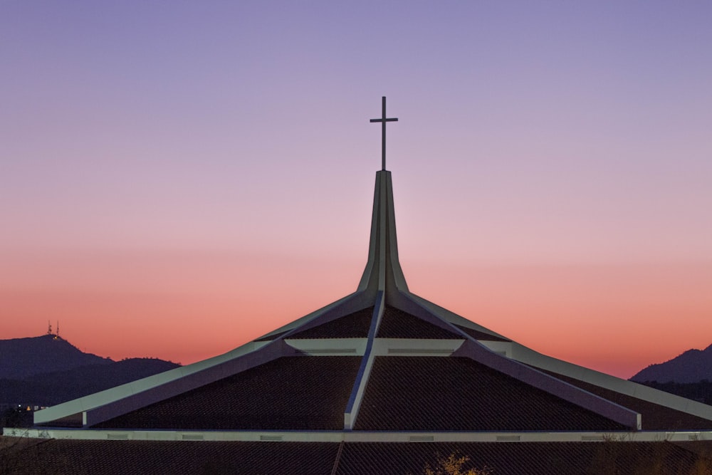 photo of white and black church