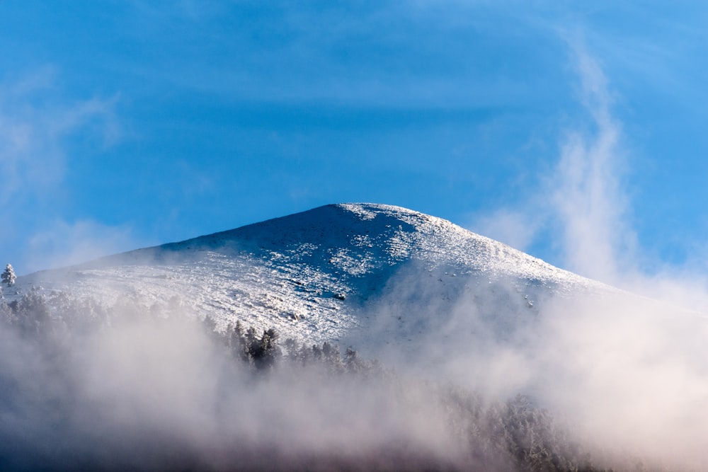 mountain covered snow