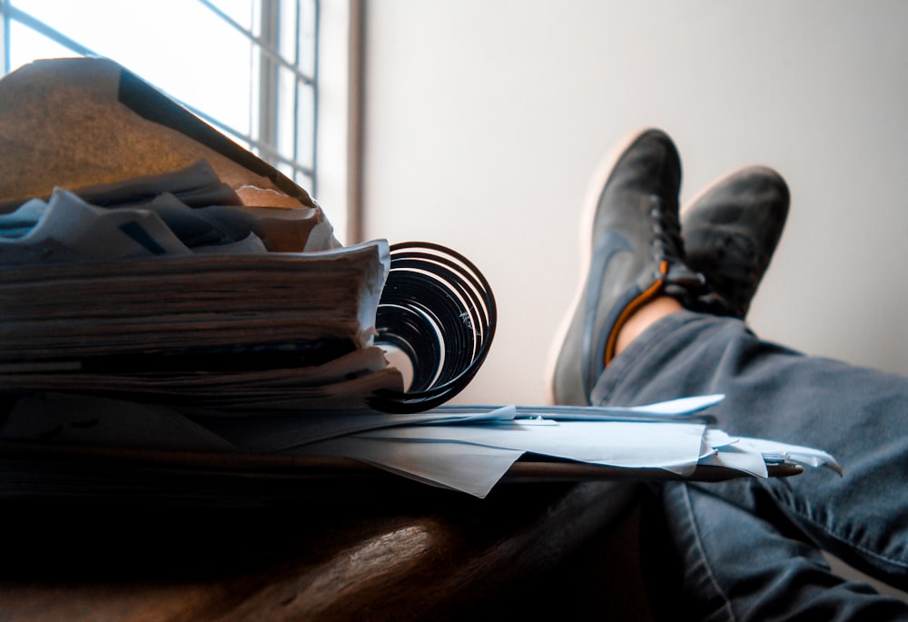 person resting with feet held up